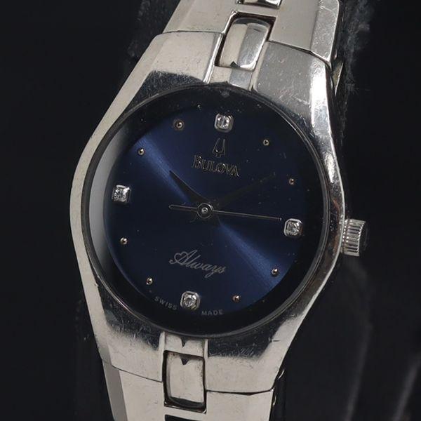 稼動 QZ 良品 ブラーバ 石付 B137S.T03E0114 オールウェイズ 青文字盤 レディース...