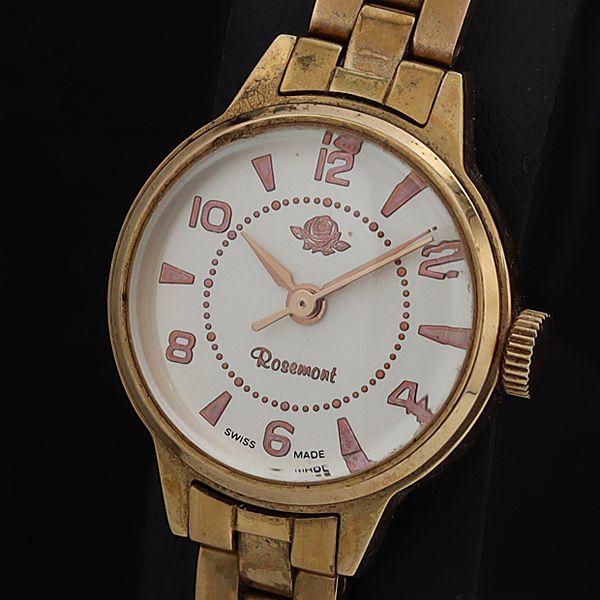 稼動 ロゼモン QZ R-06020925 ホワイト文字盤 ラウンド ゴールド レディース腕時計 2...