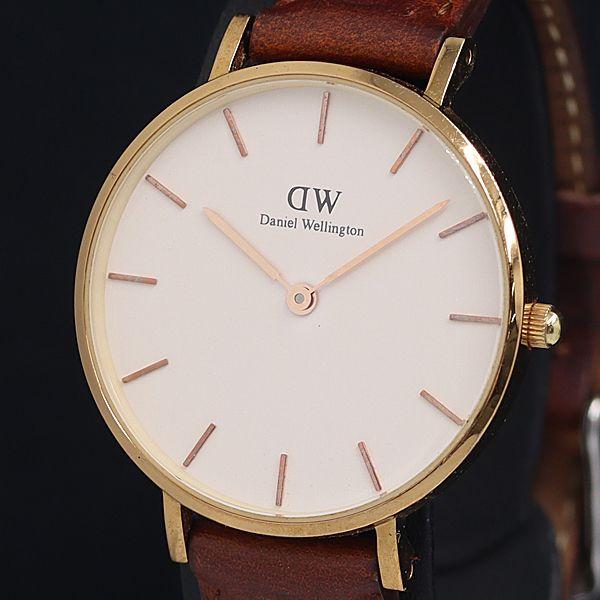 稼動 良品 ダニエルウェリントン QZ B32R2 タイムピース 32ｍｍ ボーイズ/メンズ腕時計 ...