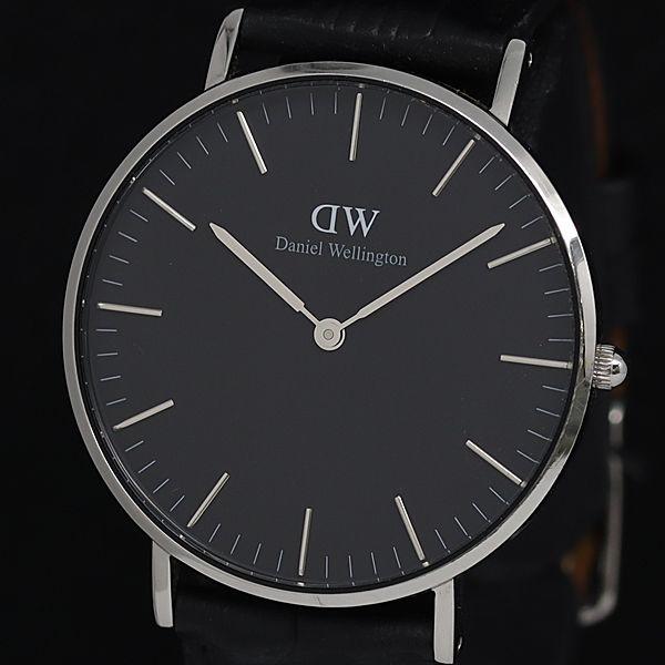 ダニエルウェリントン QZ ラウンド 黒文字盤 メンズ腕時計 2000000 NSK INU