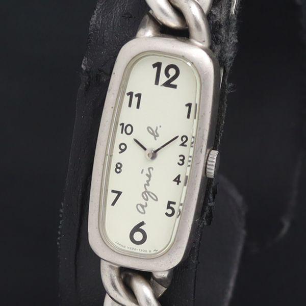 稼動 QZ 良品 アニエスベー V220-5040 白文字盤 レディース腕時計 KRK 200000...