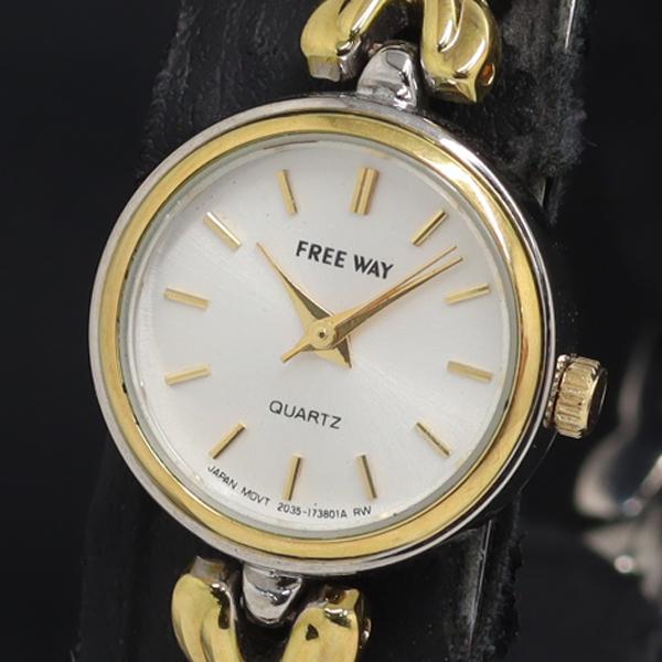 稼動 QZ 良品 フリーウェイ シチズン 2035-1736A シルバー文字盤 レディース腕時計 K...