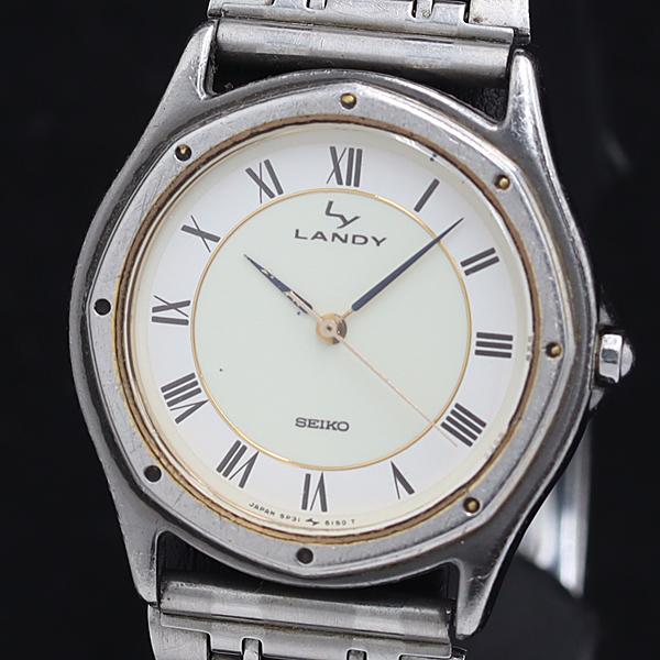 稼働 セイコー ランディ QZ 5P31-6130 白文字盤 メンズ腕時計 2000000 NSK ...