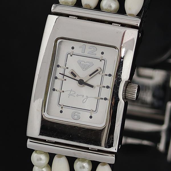 稼働 良品 ロキシー W072BZ QZ シルバー文字盤 パールブレス レディース腕時計 OSW 2...