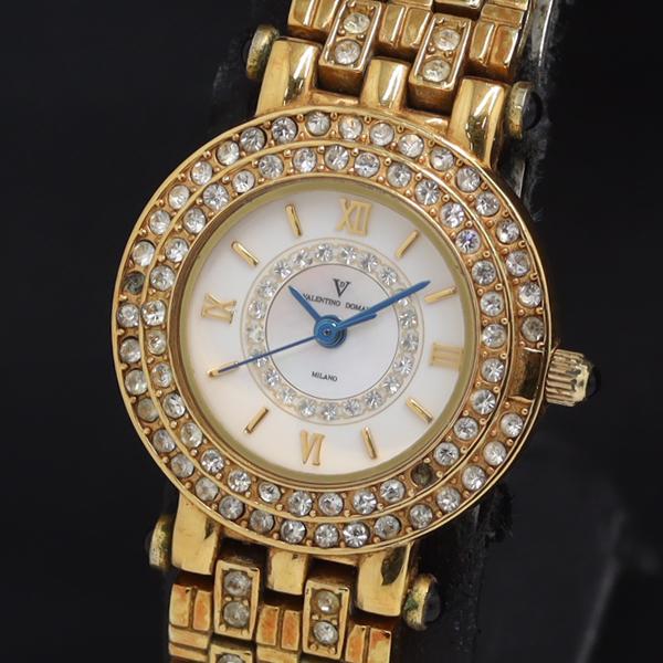 稼動 QZ 良品 バレンティノドマーニ 石付 VD-2036 シェル文字盤 レディース腕時計 KRK...