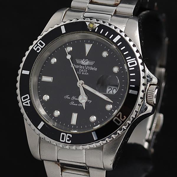 シャルルホーゲル CV-7833R QZ 黒文字盤 デイト メンズ腕時計 OSW 2000000 N...