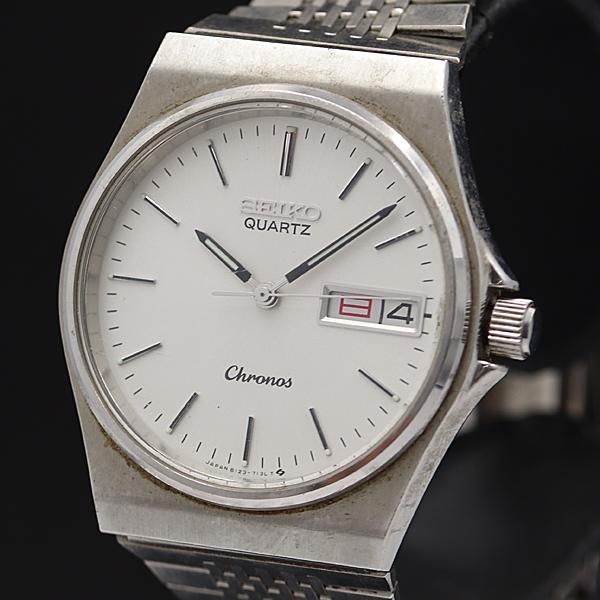 セイコー クロノス QZ シルバー文字盤 S123-7090 メンズ腕時計 KMR 2000000 ...