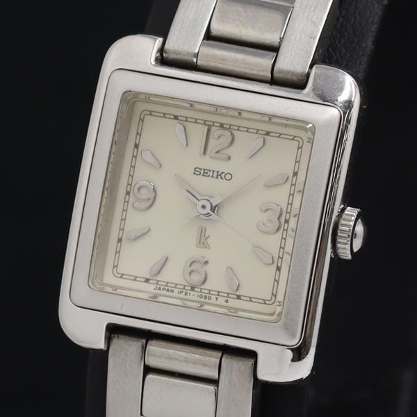 稼働 良品 セイコー QZ ルキア 1F21-5C50 ホワイト文字盤 レディース腕時計 YUM 2...