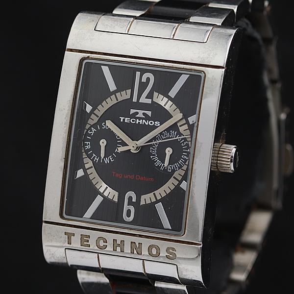 稼働 テクノス QZ ブラック文字盤 T2046 メンズ腕時計 2000000 NSK KMR