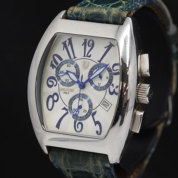 保/箱付 ランカスター QZ ホワイト文字盤 クロノグラフ 0254S メンズ腕時計 2000000...