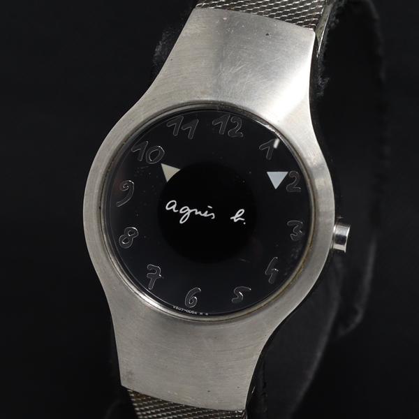 稼動 QZ 良品 アニエスベー V507-0B70 黒文字盤 レディース腕時計 KRK 200000...