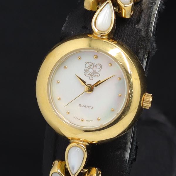 稼動 アンティーク QZ ラウンド シェル文字盤 レディース腕時計 KRK 2000000 NSK