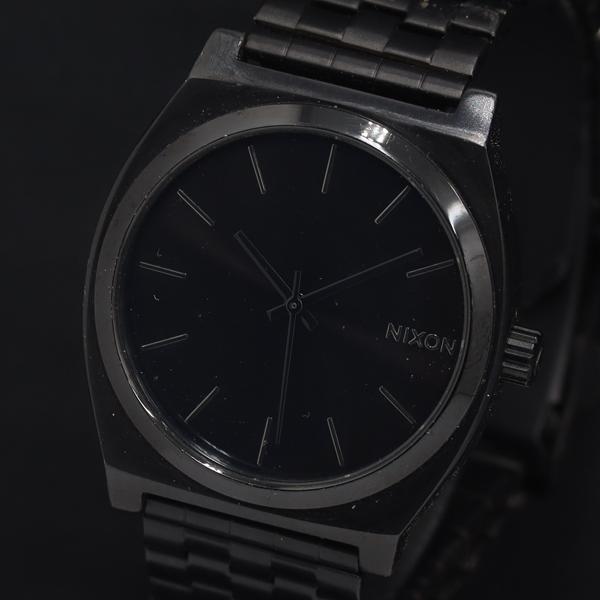 稼動 QZ 良品 ニクソン ミニマル タイムテラー 100M 10F 黒文字盤 レディース腕時計 K...