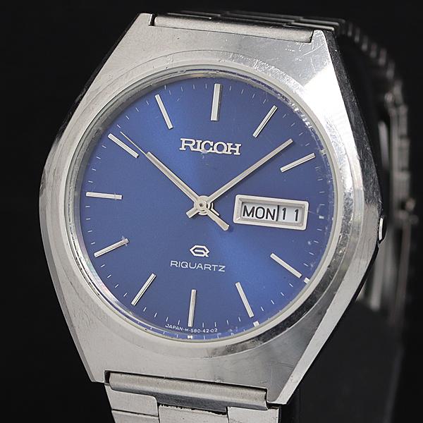 稼動 リコー 580503 QZ 青文字盤 デイデイト メンズ腕時計 KTR 2000000 NSK