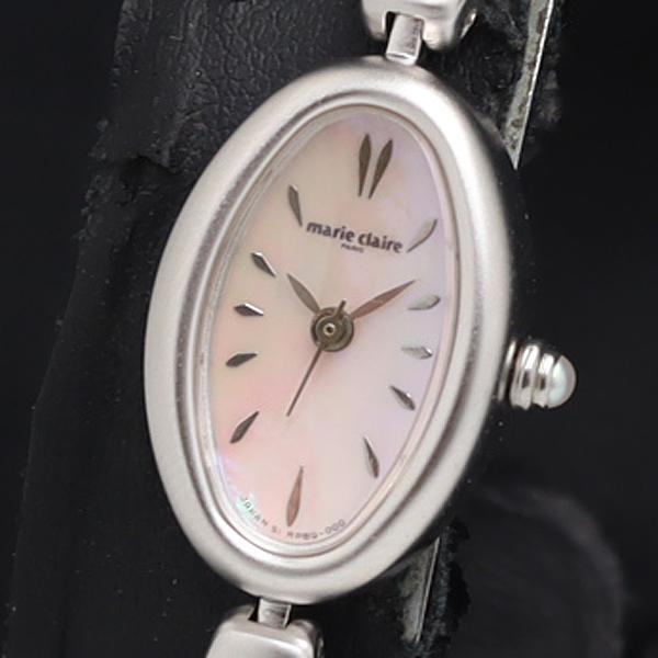 稼動 QZ Marie Claire シェル文字盤 オーバル レディース腕時計 KRK 200000...