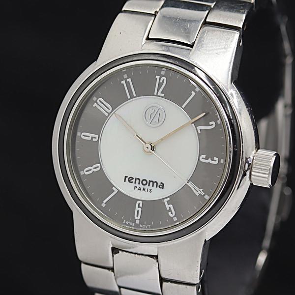 稼働 レノマ RN-1839M ラウンド 白/グレー文字盤 QZ メンズ腕時計 NSY 200000...