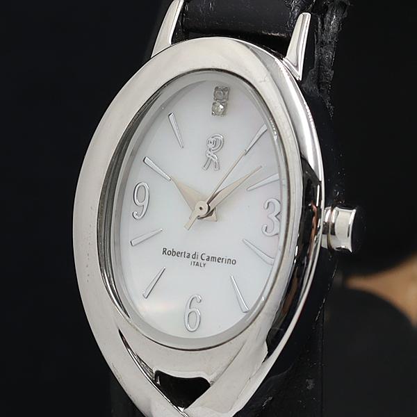 保/箱付 稼動 良品 ロベルタディカメリーノ RC-9034 QZ シェル文字盤 石付 レディース腕...