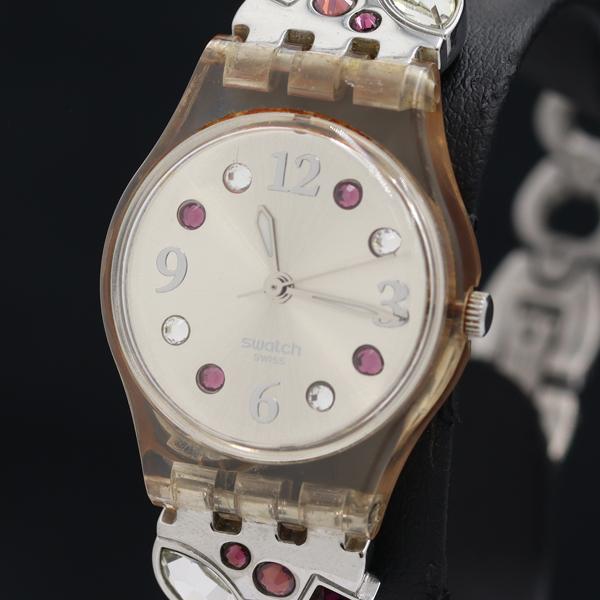 スウォッチ QZ AG2010 シルバー文字盤 レディース腕時計 YUM 2000000 NSK