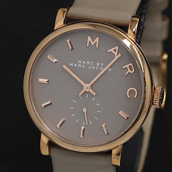 稼働 マークバイマークジェイコブス QZ MBM1266 ブラウン系文字盤 ラウンド レディース腕時...