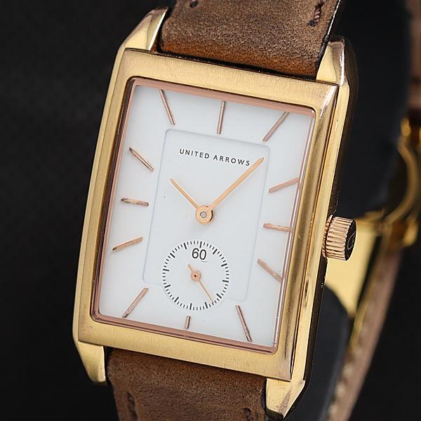 保/箱付  ユナイテッドアローズ N8399 QZ スモセコ 白文字盤 レディース腕時計 AOY 2...