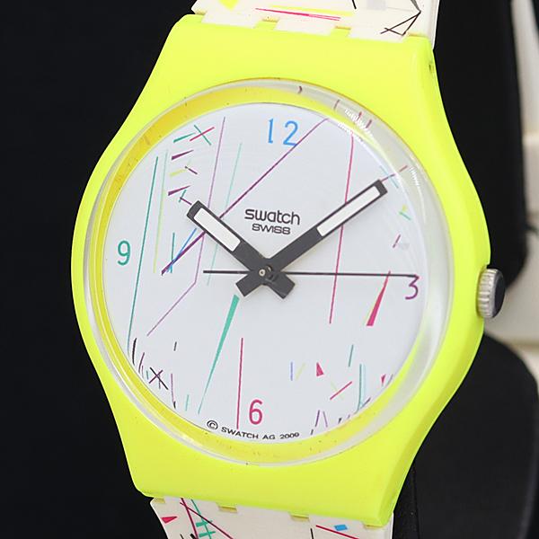 稼動 スウォッチ QZ 白文字盤 メンズ腕時計 OGH 2000000 NSK