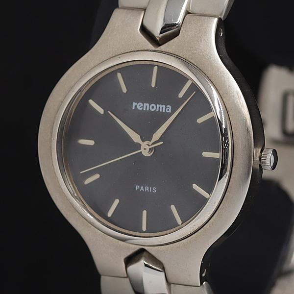 稼動 良品 レノマ RK9072M QZ 黒文字盤 メンズ腕時計 AOY 2000000 NSK