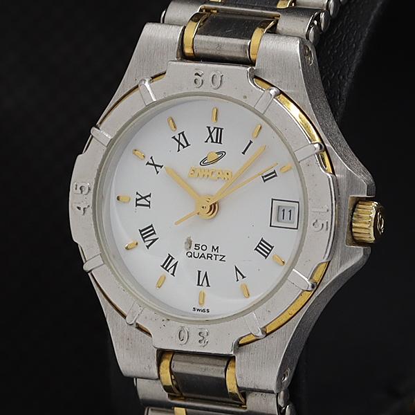 稼動 エニカ 956.380 QZ コンビカラー デイト 白文字盤 メンズ腕時計 AOY 20000...