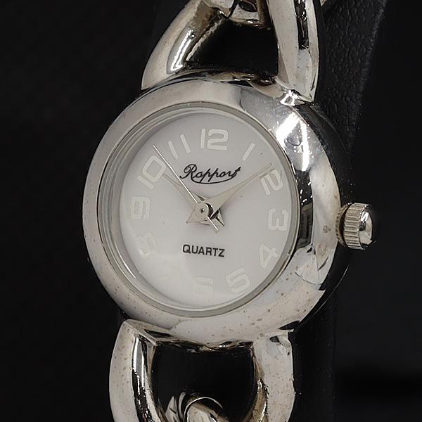 稼動 良品 ラポール メタルバングルウォッチ QZ 白文字盤 メンズ腕時計 AOY 2000000 ...