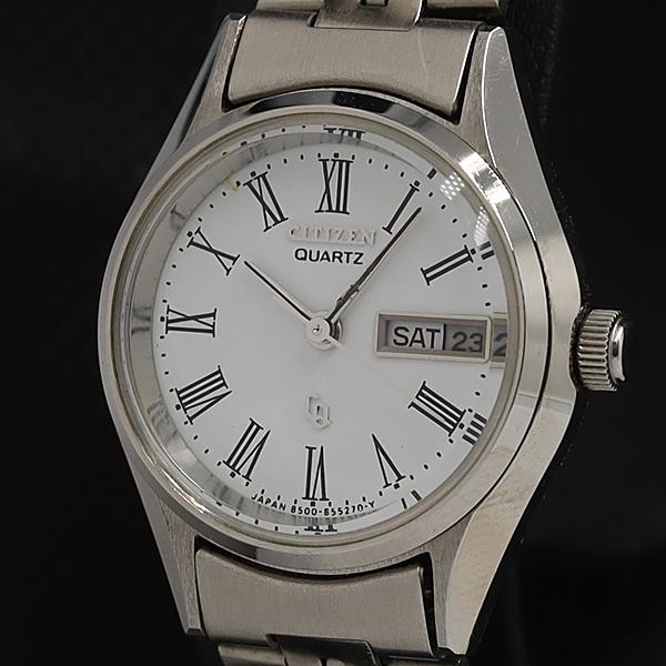 シチズン 8500-855270-Y QZ デイデイト 白文字盤 メンズ腕時計 AOY 200000...