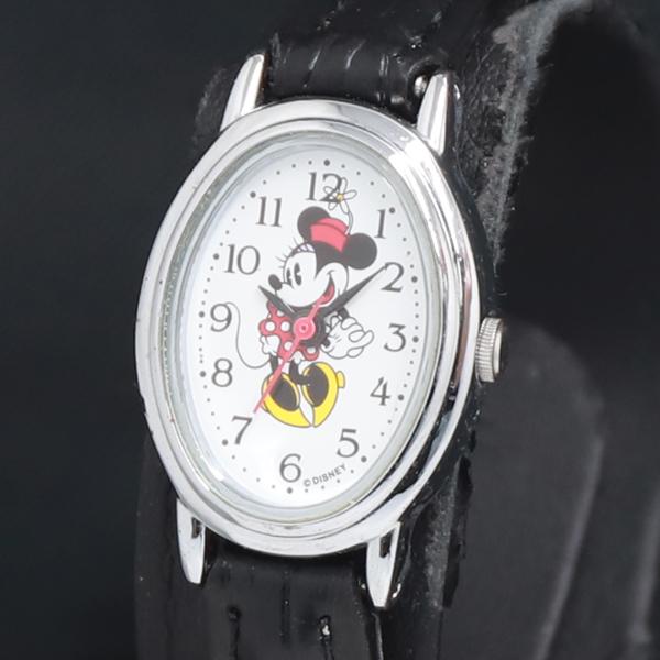 稼働 QZ Y121-AM80 ディズニー ミニーマウス 白文字盤 レディース腕時計 2000000...