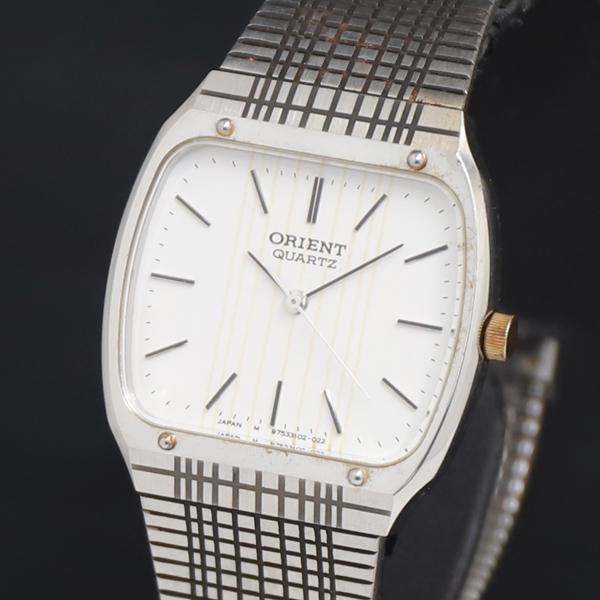 稼働 QZ 良品 オリエント Y975310-20 白文字盤 メンズ腕時計 2000000 NSK ...