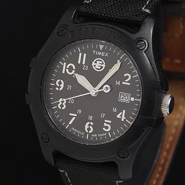 稼動 タイメックス 905 S9 CR2016 QZ 黒文字盤 デイト メンズ腕時計 OWD 200...