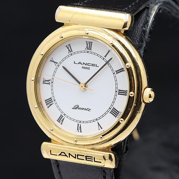 稼働 良品 ランセル QZ ホワイト文字盤 メンズ腕時計 2000000 NSK KMR