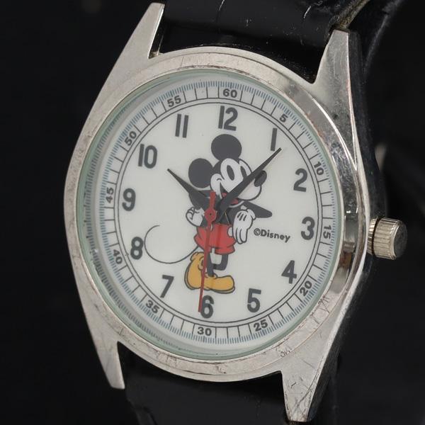 稼働 良品 ディズニー ミッキーマウス QZ 白文字盤 メンズ/レディース腕時計 KRH 20000...