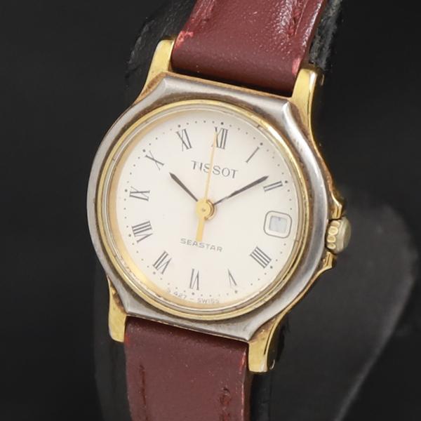 QZ ティソ シースター S427/S327 白文字盤 デイト レディース腕時計 2000000 N...