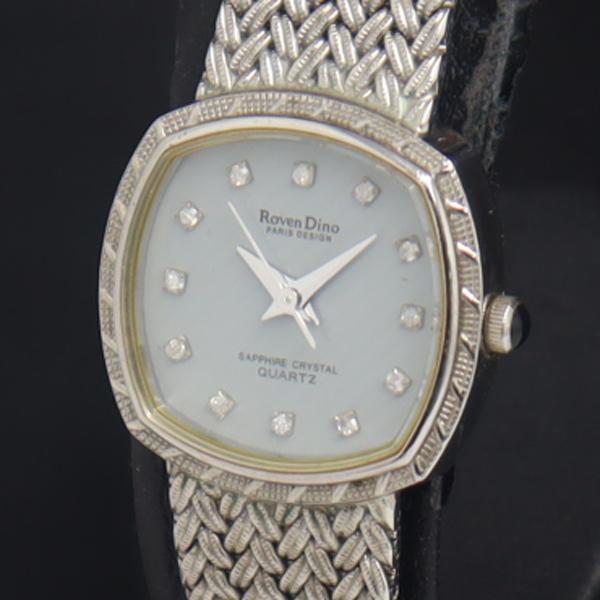 稼働 QZ 良品 Roven Dino 石付 RD-2929 グレー文字盤 レディース腕時計 200...