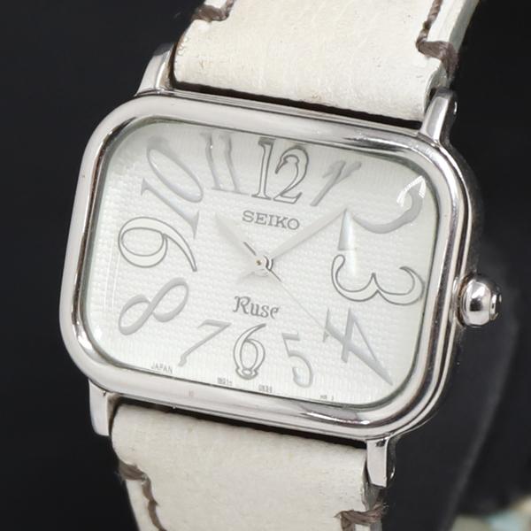 稼働 QZ セイコー Ruse 1N01-0FF0 白文字盤 レディース腕時計 2000000 NS...