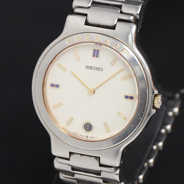 QZ セイコー プレサージュ 9539-6010 アイボリー文字盤 デイト レディース腕時計 200...