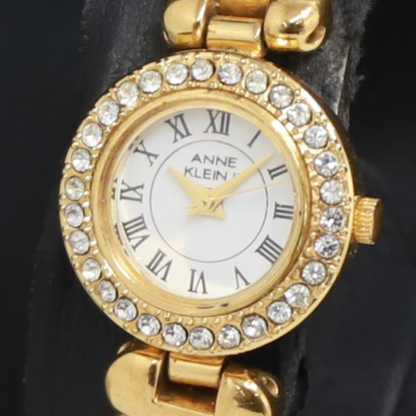 QZ 石付 ANNE KLEIN2 753 10/1890-1 白文字盤 レディース腕時計 2000...