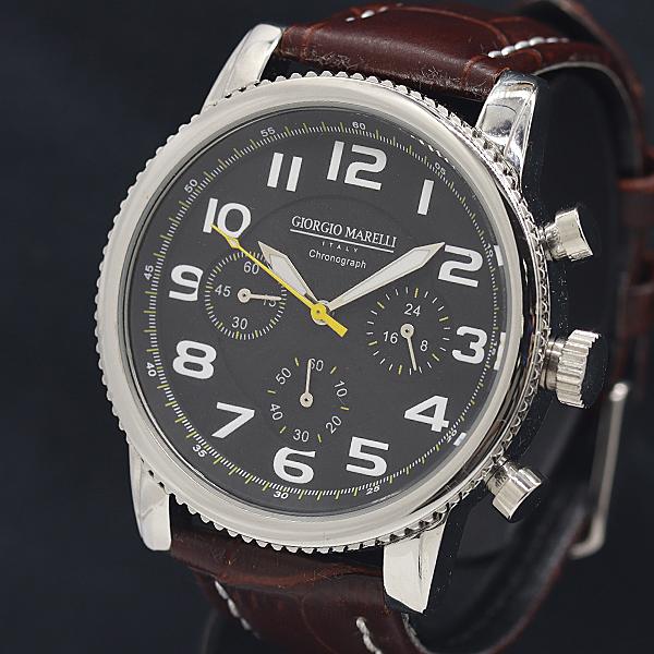 稼動 良品 ジョルジオマレリー 16H ブラック文字盤 QZ メンズ腕時計 2000000 NSK ...