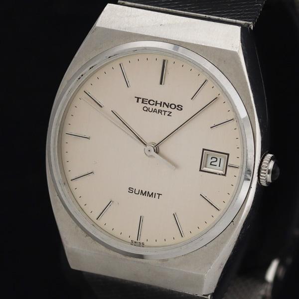 テクノス P7L0598 QZ シルバー文字盤 デイト メンズ腕時計 KRH 2000000 NSK