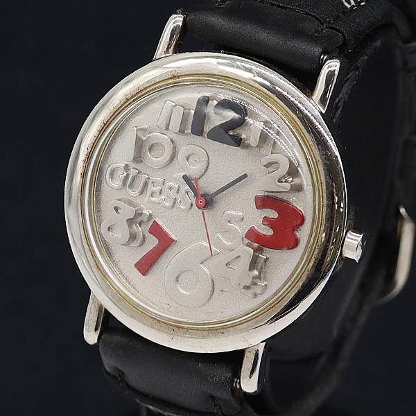 箱付 ゲス GUESS QZ アイボリー文字盤 メンズ腕時計 2000000 NSK KMR