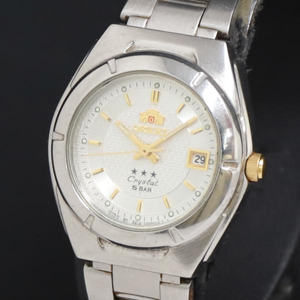 QZ オリエント クリスタル SZ13-Q1 シルバ―文字盤 デイト レディース腕時計 200000...