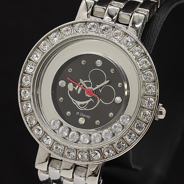 稼働 ミッキーマウス QZ ブラック文字盤 ディズニー レディース腕時計 2000000 NSK K...