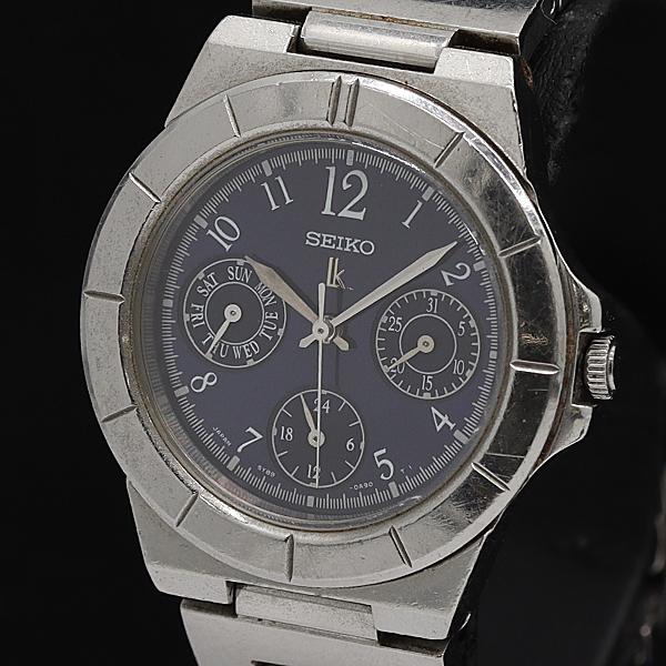 セイコー ルキア 5Y89-0B30 QZ ブルー文字盤 メンズ腕時計 2000000 NSK ON...