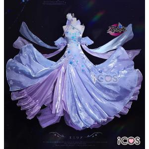 icos　 Re：ゼロから始める異世界生活　コスプレ リゼロ　エミリア　クリスタルドレス　Crystal Dress　コスプレ衣装　※ウィッグ　パニエ　追加可能