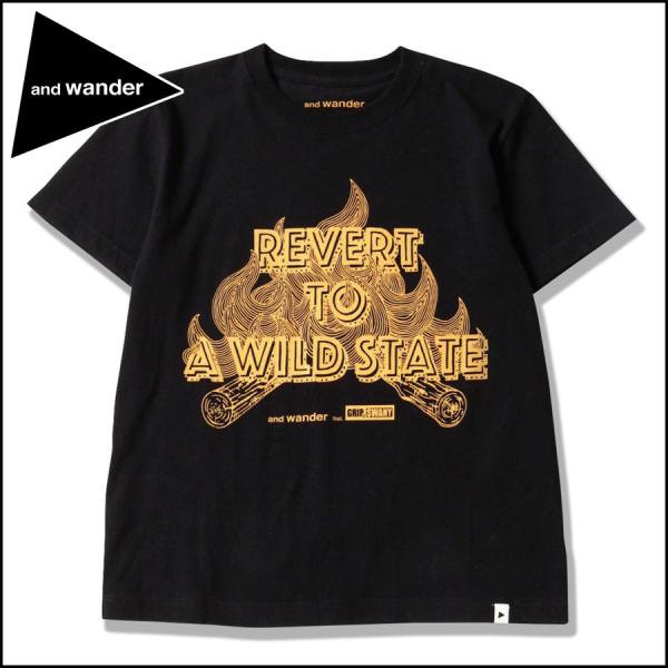 ポイント10% アンドワンダー グリップスワニーアンドワンダープリントティー and wander ...