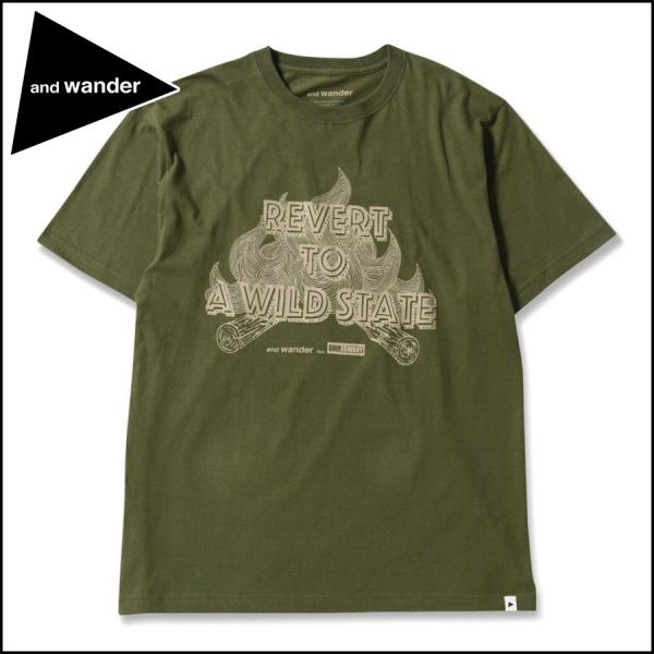 ポイント10% アンドワンダー グリップスワニーアンドワンダープリントティー and wander ...