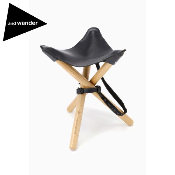 20%OFF アンドワンダー タキビレザースツール アウトドアチェア 折り畳みチェア キャンプ 焚火...