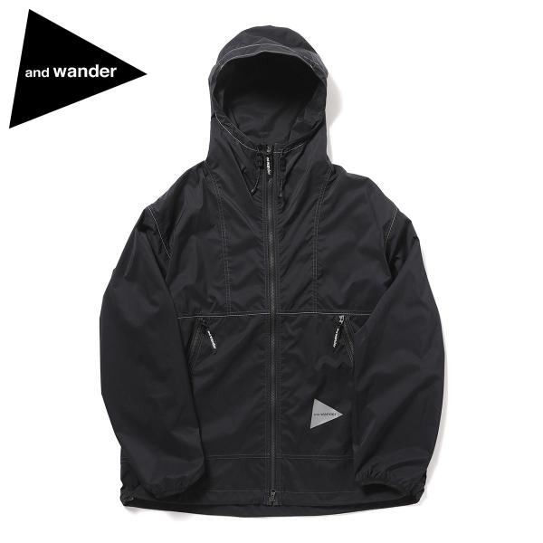 ポイント10% アンドワンダー パーテックスウィンドジャケット ブラック メンズ 撥水 アウトドア ...